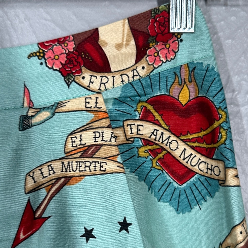 Moixa Frida Kahlo Print A-Line Skirt Multicolor Women's Size Medium - Picture 4 of 11